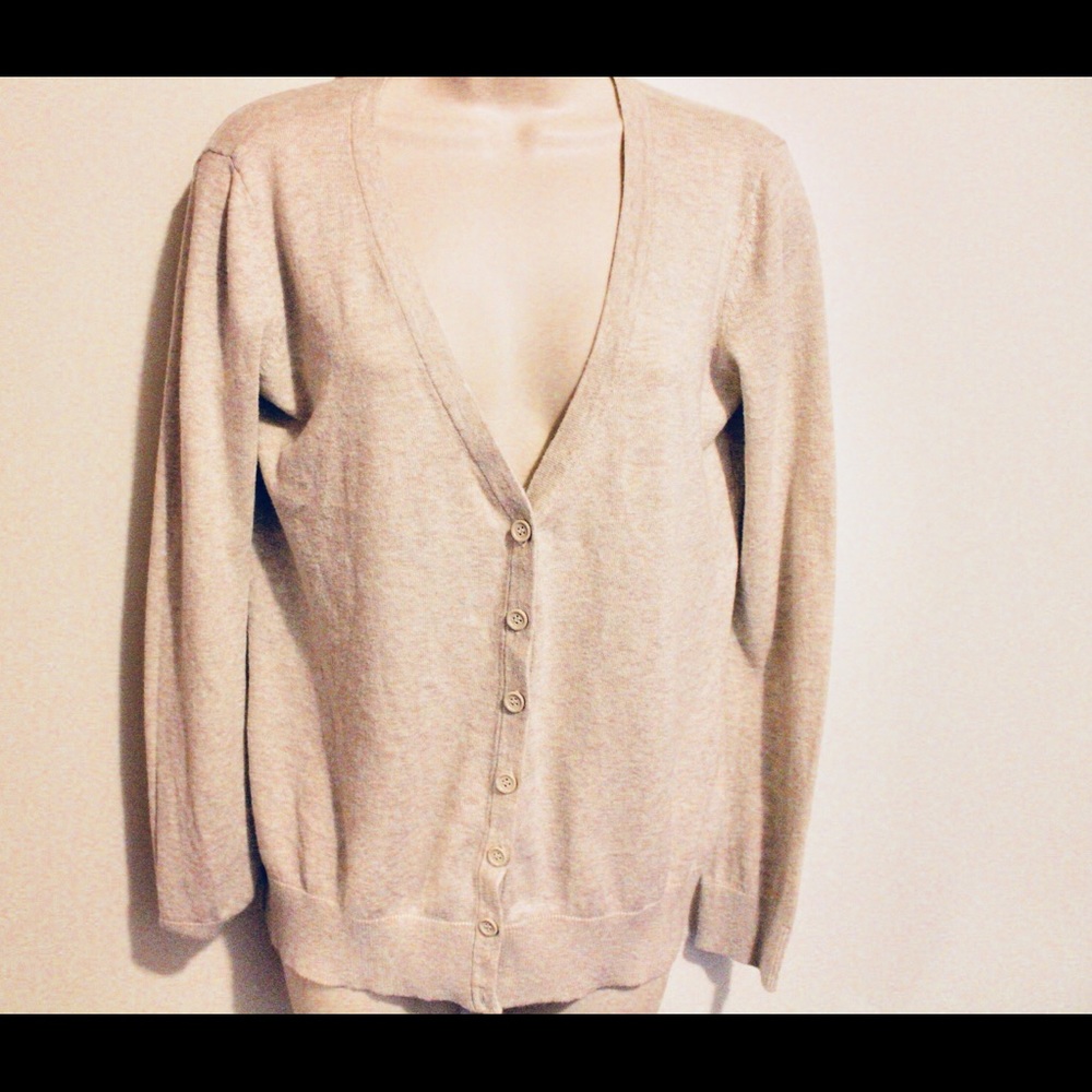 Cream Forever 21 button down sweater